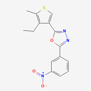 2-(4-ethyl-5-methyl-3-thienyl)-5-(3-nitrophenyl)-1,3,4-oxadiazole