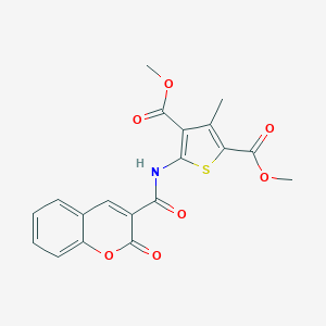 molecular formula C19H15NO7S B457488 dimethyl 3-methyl-5-{[(2-oxo-2H-chromen-3-yl)carbonyl]amino}-2,4-thiophenedicarboxylate 