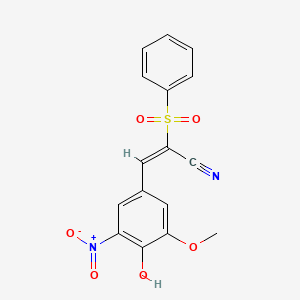 3-(4-hydroxy-3-methoxy-5-nitrophenyl)-2-(phenylsulfonyl)acrylonitrile