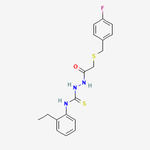 N-(2-ethylphenyl)-2-{[(4-fluorobenzyl)thio]acetyl}hydrazinecarbothioamide