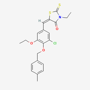 5-{3-chloro-5-ethoxy-4-[(4-methylbenzyl)oxy]benzylidene}-3-ethyl-2-thioxo-1,3-thiazolidin-4-one