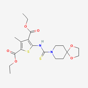 diethyl 5-[(1,4-dioxa-8-azaspiro[4.5]dec-8-ylcarbonothioyl)amino]-3-methyl-2,4-thiophenedicarboxylate