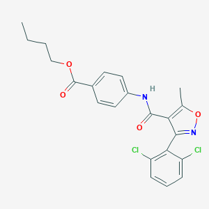 molecular formula C22H20Cl2N2O4 B457495 Butyl 4-({[3-(2,6-dichlorophenyl)-5-methyl-4-isoxazolyl]carbonyl}amino)benzoate 