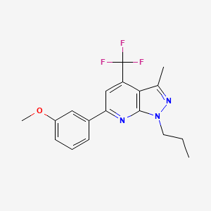 molecular formula C18H18F3N3O B4574953 6-(3-methoxyphenyl)-3-methyl-1-propyl-4-(trifluoromethyl)-1H-pyrazolo[3,4-b]pyridine 