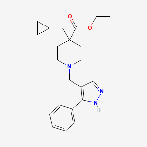 ethyl 4-(cyclopropylmethyl)-1-[(3-phenyl-1H-pyrazol-4-yl)methyl]-4-piperidinecarboxylate