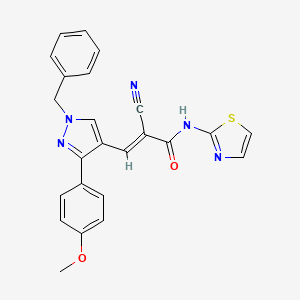 3-[1-benzyl-3-(4-methoxyphenyl)-1H-pyrazol-4-yl]-2-cyano-N-1,3-thiazol-2-ylacrylamide