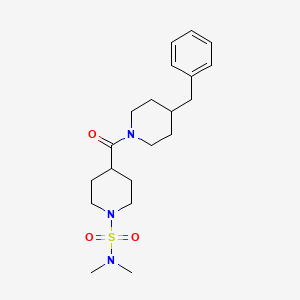 molecular formula C20H31N3O3S B4574990 4-[(4-benzyl-1-piperidinyl)carbonyl]-N,N-dimethyl-1-piperidinesulfonamide 