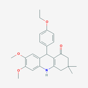 molecular formula C25H29NO4 B4574997 9-(4-ethoxyphenyl)-6,7-dimethoxy-3,3-dimethyl-3,4,9,10-tetrahydro-1(2H)-acridinone 