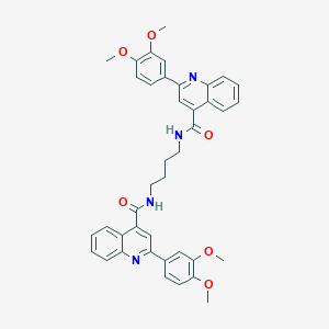 molecular formula C40H38N4O6 B457500 2-(3,4-dimethoxyphenyl)-N-[4-({[2-(3,4-dimethoxyphenyl)-4-quinolinyl]carbonyl}amino)butyl]-4-quinolinecarboxamide 