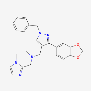 1-[3-(1,3-benzodioxol-5-yl)-1-benzyl-1H-pyrazol-4-yl]-N-methyl-N-[(1-methyl-1H-imidazol-2-yl)methyl]methanamine