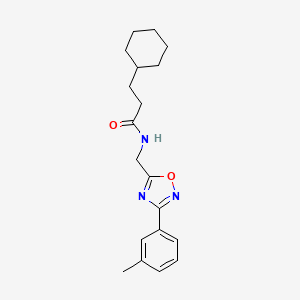 3-cyclohexyl-N-{[3-(3-methylphenyl)-1,2,4-oxadiazol-5-yl]methyl}propanamide