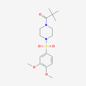 1-[(3,4-dimethoxyphenyl)sulfonyl]-4-(2,2-dimethylpropanoyl)piperazine