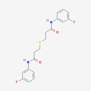3-{[3-(3-fluoroanilino)-3-oxopropyl]sulfanyl}-N-(3-fluorophenyl)propanamide