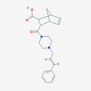 molecular formula C22H26N2O3 B457507 3-[(4-Cinnamyl-1-piperazinyl)carbonyl]bicyclo[2.2.1]hept-5-ene-2-carboxylic acid 