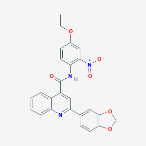 molecular formula C25H19N3O6 B457508 2-(1,3-benzodioxol-5-yl)-N-(4-ethoxy-2-nitrophenyl)quinoline-4-carboxamide 