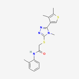 molecular formula C18H20N4OS2 B4575105 2-{[5-(4,5-二甲基-3-噻吩基)-4-甲基-4H-1,2,4-三唑-3-基]硫代}-N-(2-甲苯基)乙酰胺 