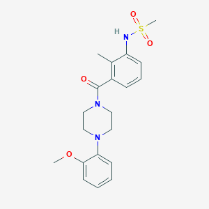 molecular formula C20H25N3O4S B4575135 N-(3-{[4-(2-methoxyphenyl)-1-piperazinyl]carbonyl}-2-methylphenyl)methanesulfonamide 