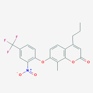 8-methyl-7-[2-nitro-4-(trifluoromethyl)phenoxy]-4-propyl-2H-chromen-2-one