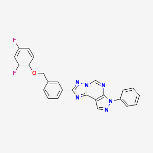 2-{3-[(2,4-difluorophenoxy)methyl]phenyl}-7-phenyl-7H-pyrazolo[4,3-e][1,2,4]triazolo[1,5-c]pyrimidine