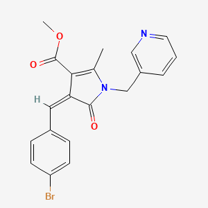 molecular formula C20H17BrN2O3 B4575151 methyl 4-(4-bromobenzylidene)-2-methyl-5-oxo-1-(3-pyridinylmethyl)-4,5-dihydro-1H-pyrrole-3-carboxylate 