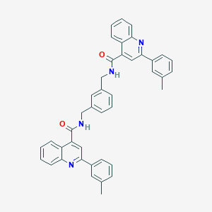 molecular formula C42H34N4O2 B457518 2-(3-methylphenyl)-N-{3-[({[2-(3-methylphenyl)-4-quinolinyl]carbonyl}amino)methyl]benzyl}-4-quinolinecarboxamide 
