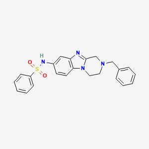 molecular formula C23H22N4O2S B4575197 N-(2-苄基-1,2,3,4-四氢吡嗪并[1,2-a]苯并咪唑-8-基)苯磺酰胺 