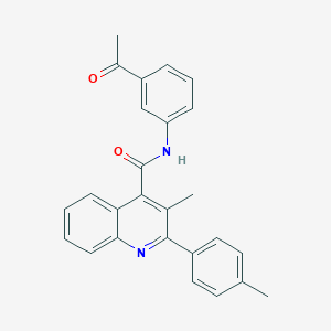molecular formula C26H22N2O2 B457521 N-(3-acetylphenyl)-3-methyl-2-(4-methylphenyl)quinoline-4-carboxamide 