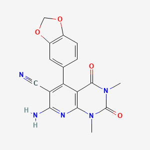 7-amino-5-(1,3-benzodioxol-5-yl)-1,3-dimethyl-2,4-dioxo-1,2,3,4-tetrahydropyrido[2,3-d]pyrimidine-6-carbonitrile