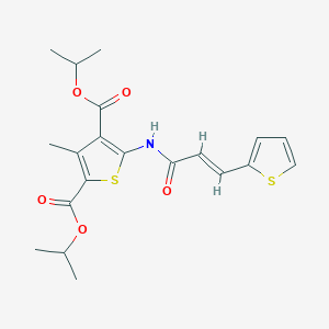 molecular formula C20H23NO5S2 B457528 Diisopropyl 3-methyl-5-{[3-(2-thienyl)acryloyl]amino}-2,4-thiophenedicarboxylate 
