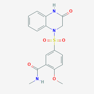 molecular formula C17H17N3O5S B4575311 2-甲氧基-N-甲基-5-[(3-氧代-3,4-二氢-1(2H)-喹喔啉基)磺酰基]苯甲酰胺 