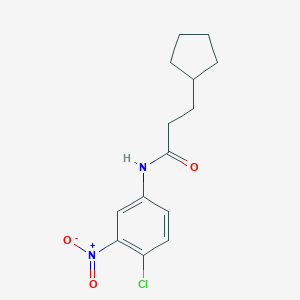 molecular formula C14H17ClN2O3 B457532 N-(4-chloro-3-nitrophenyl)-3-cyclopentylpropanamide 
