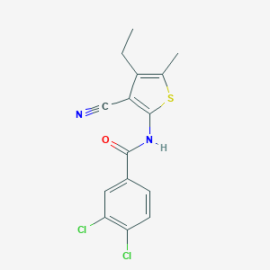 molecular formula C15H12Cl2N2OS B457536 3,4-dichloro-N-(3-cyano-4-ethyl-5-methylthiophen-2-yl)benzamide 
