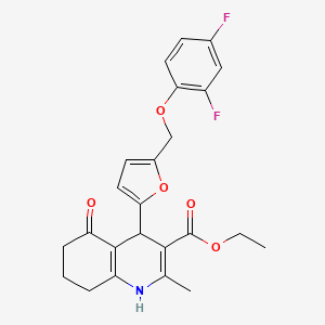 ethyl 4-{5-[(2,4-difluorophenoxy)methyl]-2-furyl}-2-methyl-5-oxo-1,4,5,6,7,8-hexahydro-3-quinolinecarboxylate