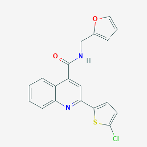 molecular formula C19H13ClN2O2S B457542 2-(5-chlorothiophen-2-yl)-N-(furan-2-ylmethyl)quinoline-4-carboxamide 