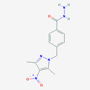 molecular formula C13H15N5O3 B457543 4-[(3,5-dimethyl-4-nitro-1H-pyrazol-1-yl)methyl]benzohydrazide CAS No. 514801-18-4