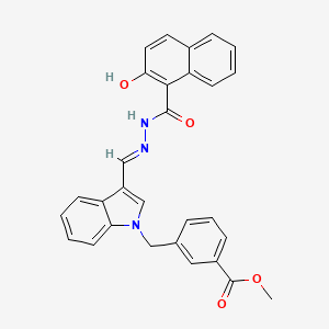 molecular formula C29H23N3O4 B4575439 methyl 3-({3-[2-(2-hydroxy-1-naphthoyl)carbonohydrazonoyl]-1H-indol-1-yl}methyl)benzoate 