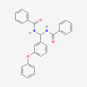 molecular formula C27H22N2O3 B4575442 N,N'-[(3-phenoxyphenyl)methylene]dibenzamide 