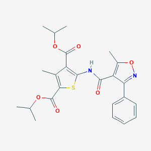 molecular formula C24H26N2O6S B457545 Diisopropyl 3-methyl-5-{[(5-methyl-3-phenyl-4-isoxazolyl)carbonyl]amino}-2,4-thiophenedicarboxylate 