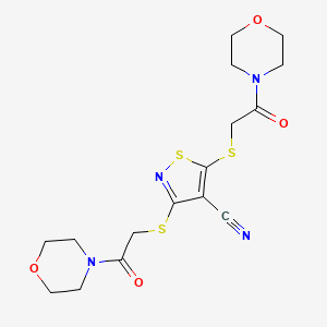 molecular formula C16H20N4O4S3 B4575453 3,5-bis{[2-(4-morpholinyl)-2-oxoethyl]thio}-4-isothiazolecarbonitrile CAS No. 332869-32-6