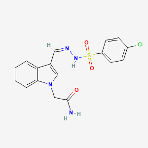 2-(3-{2-[(4-chlorophenyl)sulfonyl]carbonohydrazonoyl}-1H-indol-1-yl)acetamide