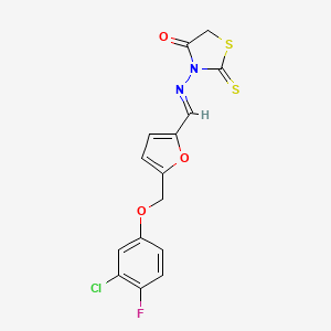 3-[({5-[(3-chloro-4-fluorophenoxy)methyl]-2-furyl}methylene)amino]-2-thioxo-1,3-thiazolidin-4-one