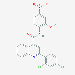 molecular formula C23H15Cl2N3O4 B457549 2-(2,4-dichlorophenyl)-N-(2-methoxy-4-nitrophenyl)quinoline-4-carboxamide 