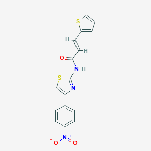 molecular formula C16H11N3O3S2 B457550 N-(4-{4-nitrophenyl}-1,3-thiazol-2-yl)-3-(2-thienyl)acrylamide 