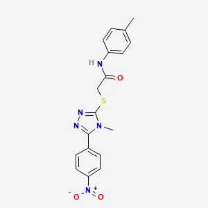 2-{[4-methyl-5-(4-nitrophenyl)-4H-1,2,4-triazol-3-yl]sulfanyl}-N-(4-methylphenyl)acetamide