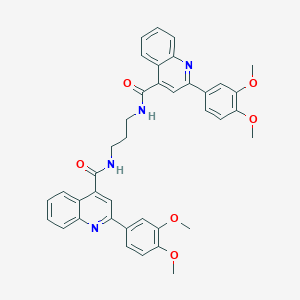 molecular formula C39H36N4O6 B457552 2-(3,4-dimethoxyphenyl)-N-[3-({[2-(3,4-dimethoxyphenyl)-4-quinolinyl]carbonyl}amino)propyl]-4-quinolinecarboxamide 