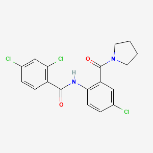 molecular formula C18H15Cl3N2O2 B4575522 2,4-二氯-N-[4-氯-2-(1-吡咯烷基羰基)苯基]苯甲酰胺 