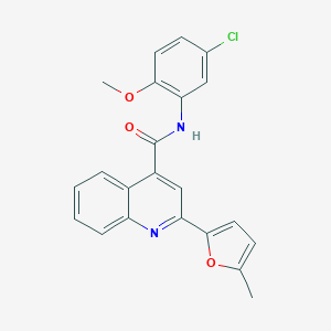 molecular formula C22H17ClN2O3 B457553 N-(5-chloro-2-methoxyphenyl)-2-(5-methylfuran-2-yl)quinoline-4-carboxamide 