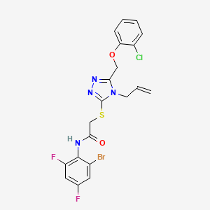 molecular formula C20H16BrClF2N4O2S B4575542 2-({4-烯丙基-5-[(2-氯苯氧基)甲基]-4H-1,2,4-三唑-3-基}硫代)-N-(2-溴-4,6-二氟苯基)乙酰胺 