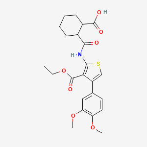 2-({[4-(3,4-dimethoxyphenyl)-3-(ethoxycarbonyl)-2-thienyl]amino}carbonyl)cyclohexanecarboxylic acid