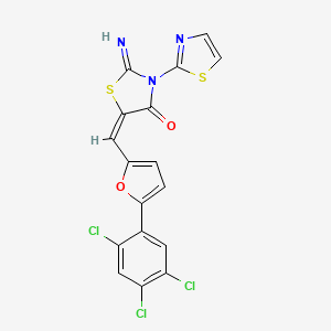 molecular formula C17H8Cl3N3O2S2 B4575558 2-imino-3-(1,3-thiazol-2-yl)-5-{[5-(2,4,5-trichlorophenyl)-2-furyl]methylene}-1,3-thiazolidin-4-one 